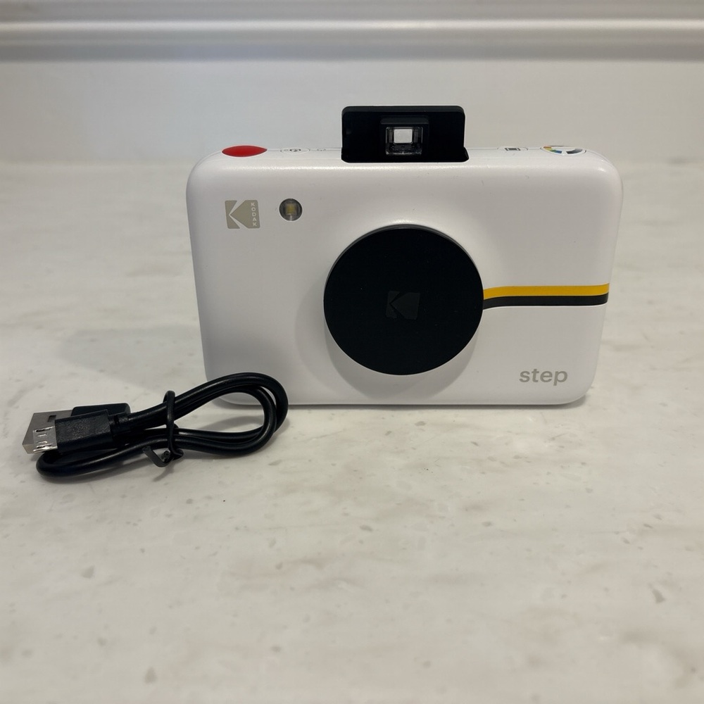 Kodak Step Instant Camera - White with Black and Yellow Accents